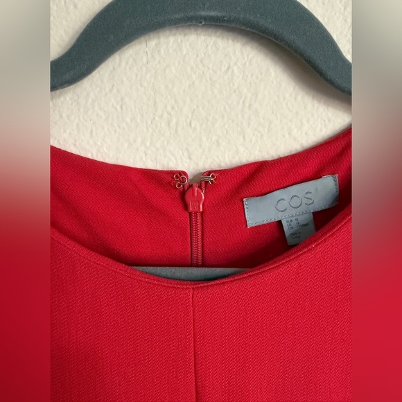 COS Red Draped Shift Dress - Picture 10 of 10